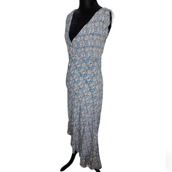 Vintage blue floral asymmetrical y2k dress - Picture 5 of 8